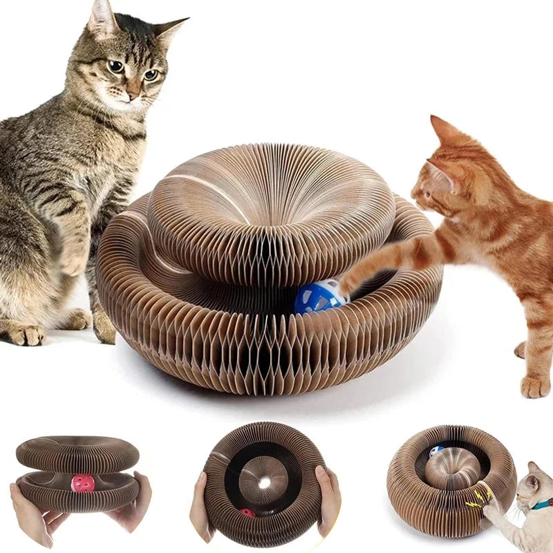 Rascador plegable CalPaws con campana e hierba gatera