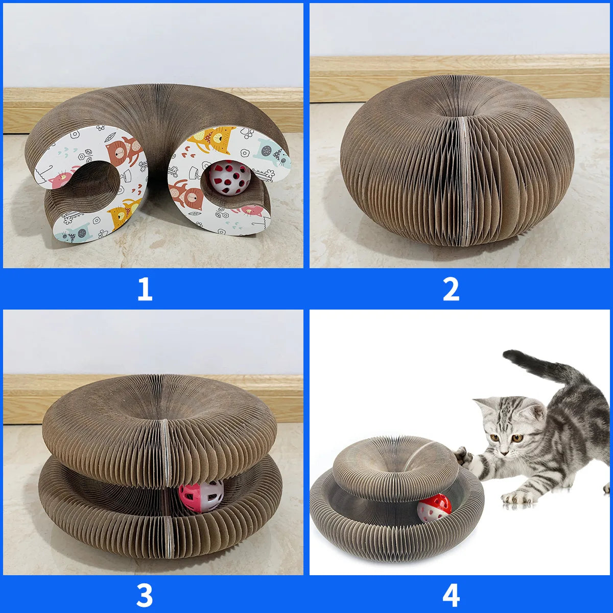 Las cuatro formas del rascador plegable CalPaws